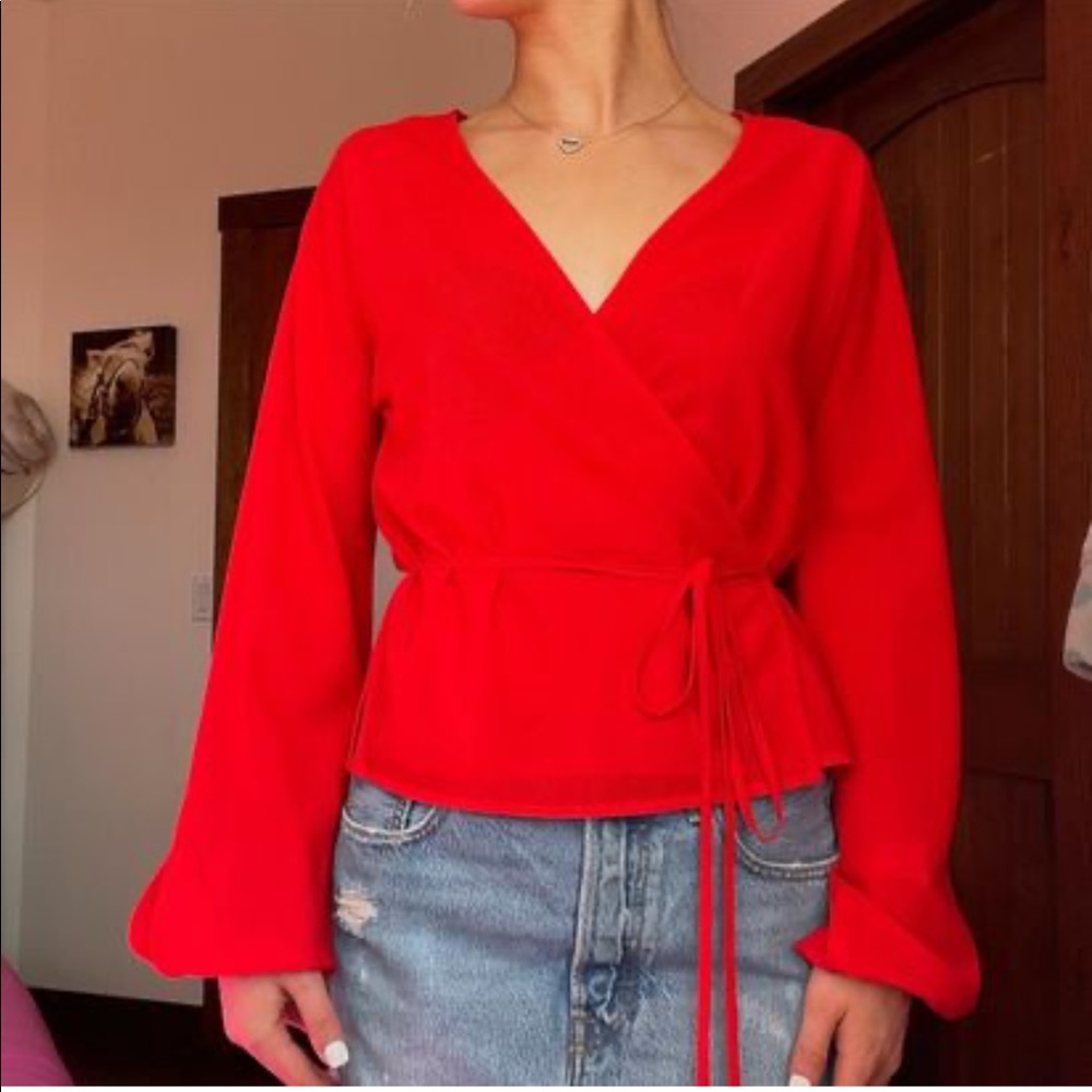 Aritzia wrap blouse